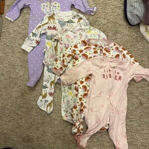 Pink 'Little Sister' Baby One Piece